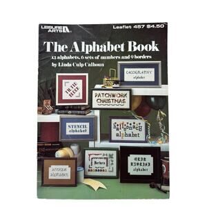 Vintage The Alphabet Book Cross Stitch Design Leaflet Letters Numbers Borders
